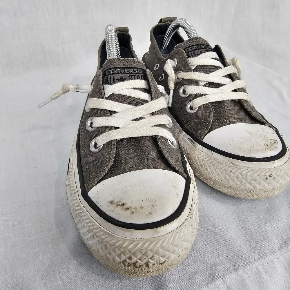 Converse All Star Chuck Taylor Sneakers Women's Size 5.5 Gray Low Rise Slip On‎ - Picture 7 of 8